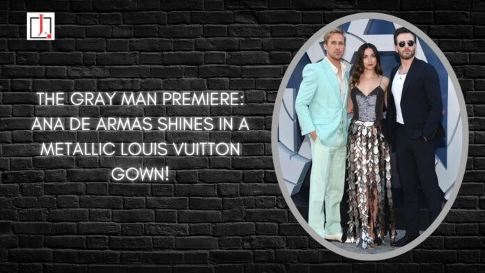The Gray Man Premiere: Ana de Armas Shines in a Metallic Louis Vuitton Gown