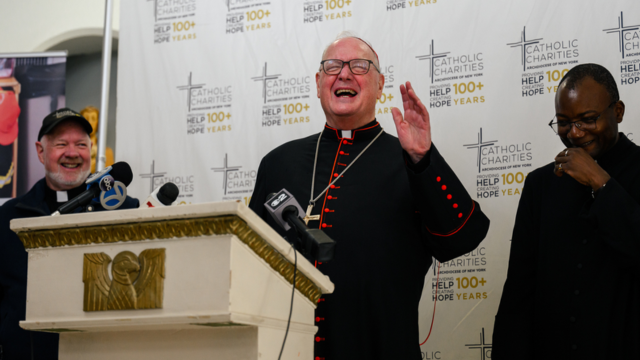 On Holy Thursday, Cardinal Dolan and Catholic Charities Provide Food to the Poor